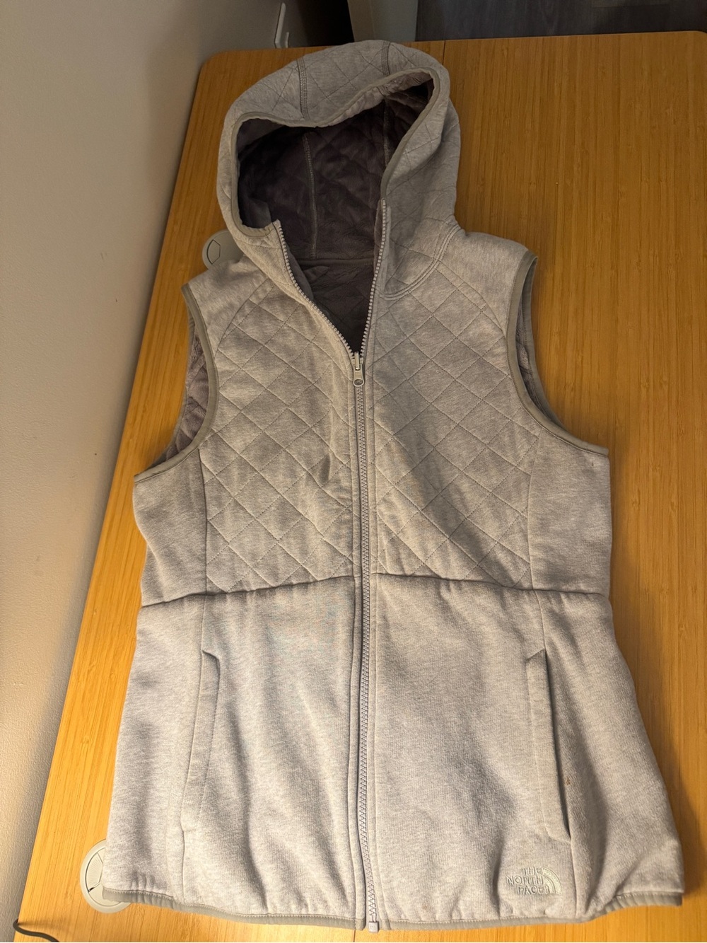 The North Face Women's Quilted Hooded Vest - Gray